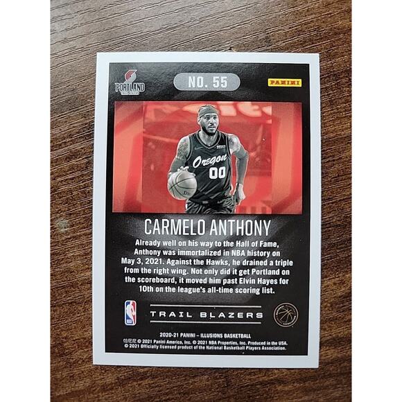 Carmelo Anthony 2020-21 Panini Illusions #55 - Orange - NBA - Fresh Pull - Picture 3 of 3